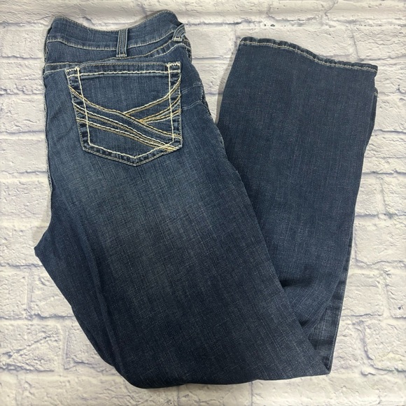 Ariat Women's 34R R.E.A.L. Mid Rise Entwined Boot Cut Jeans Western Cowgirl - Picture 2 of 14